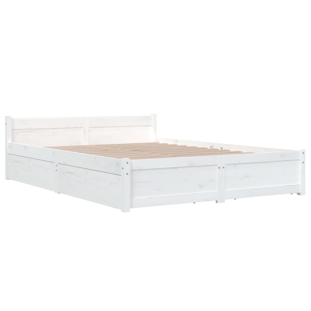 Bedframe Met Lades Wit 160X200 Cm