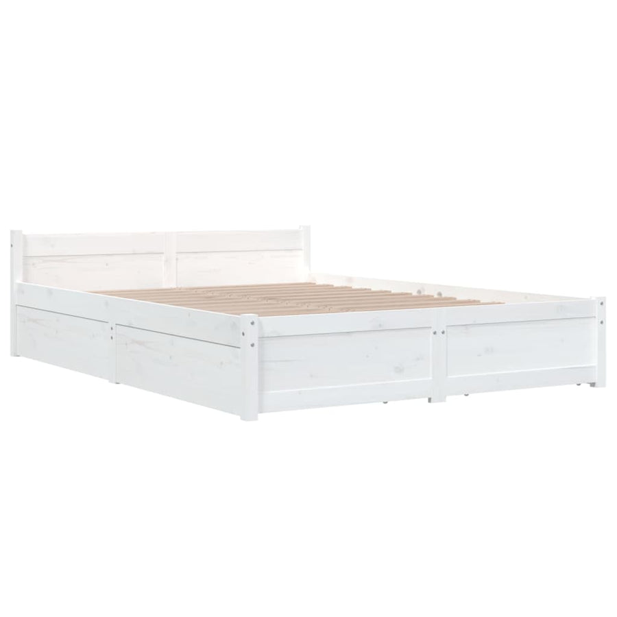 Bedframe Met Lades Wit 160X200 Cm