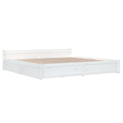 Bedframe Met Lades Wit 180X200 Cm 6Ft Super King
