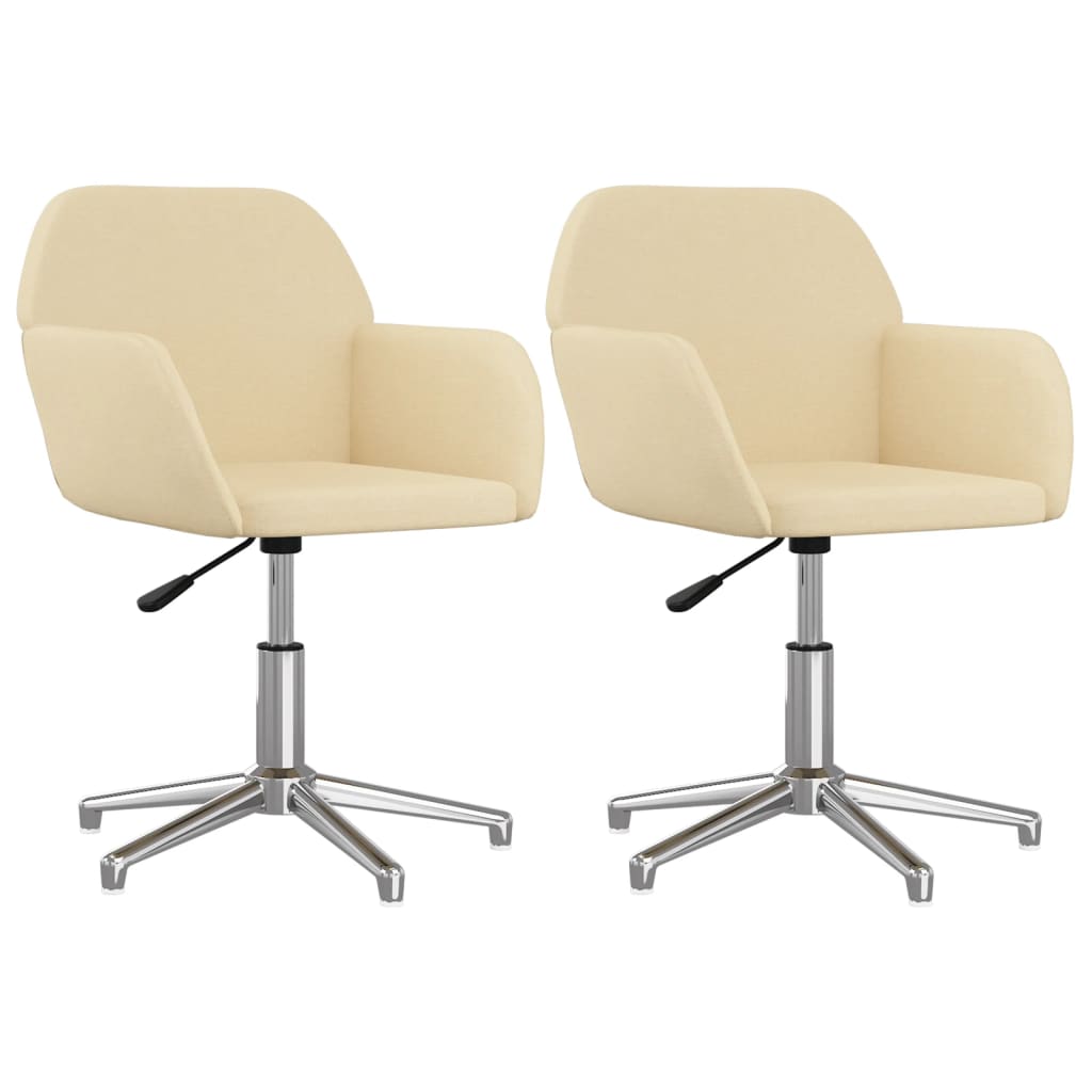 Eetkamerstoelen Draaibaar Stof Kleurig Crème