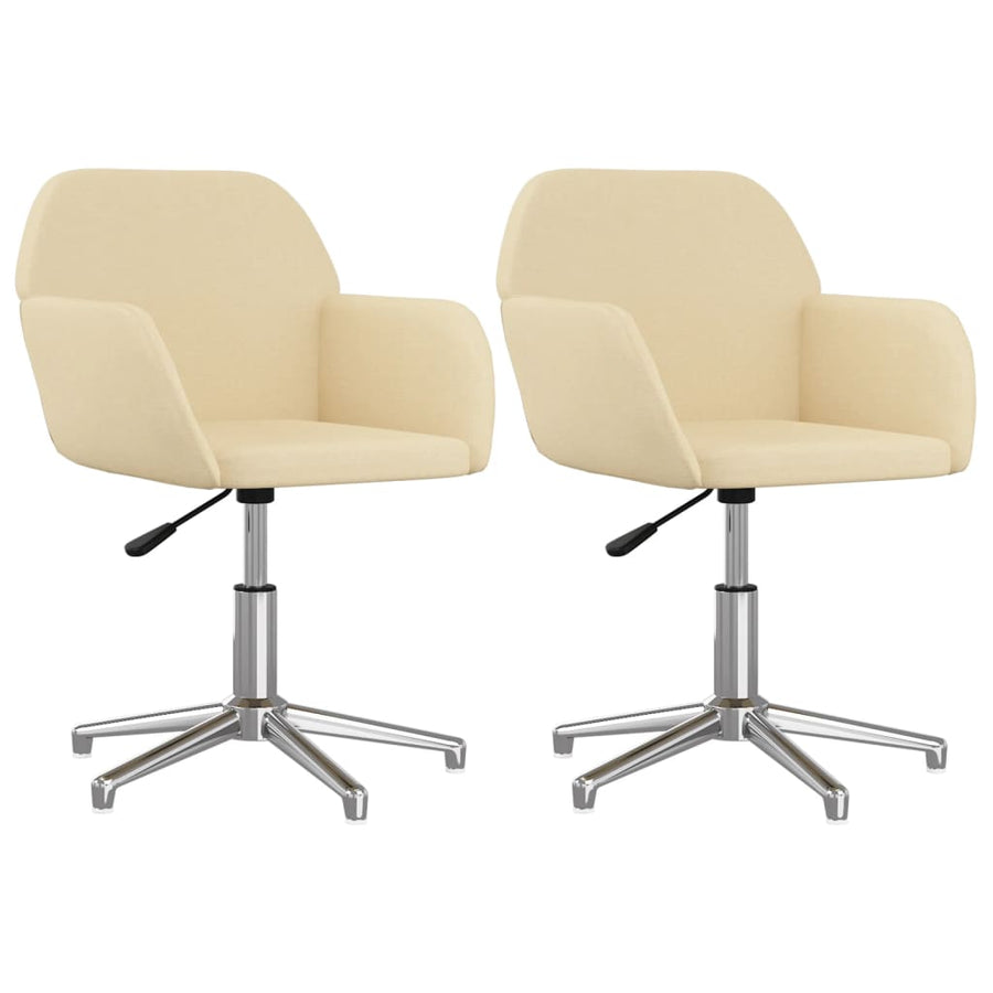 Eetkamerstoelen Draaibaar Stof Kleurig Crème