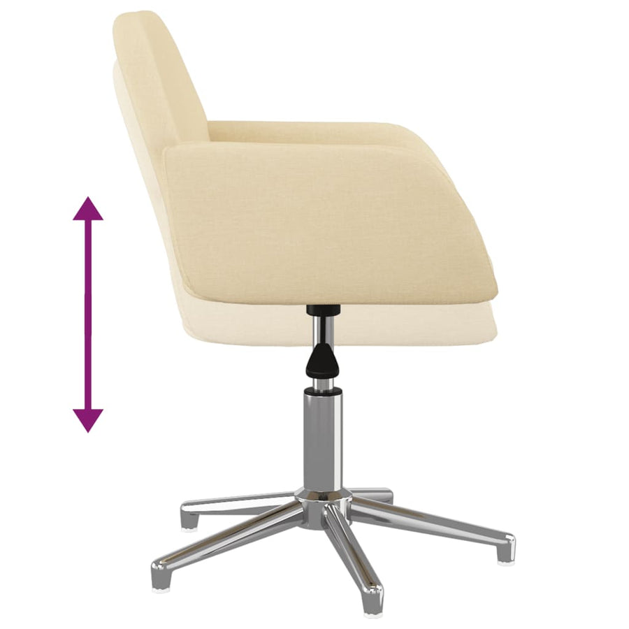 Eetkamerstoelen Draaibaar Stof Kleurig Crème