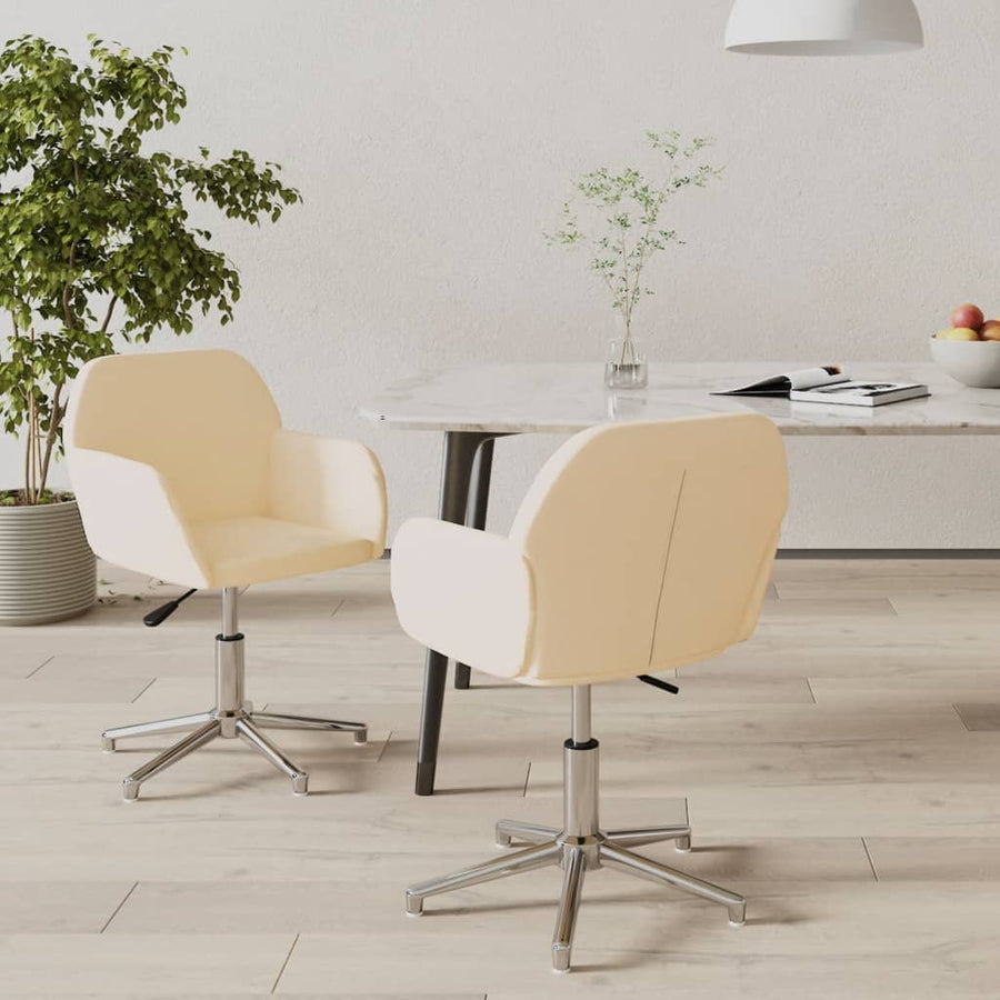 Eetkamerstoelen Draaibaar Stof Kleurig Crème