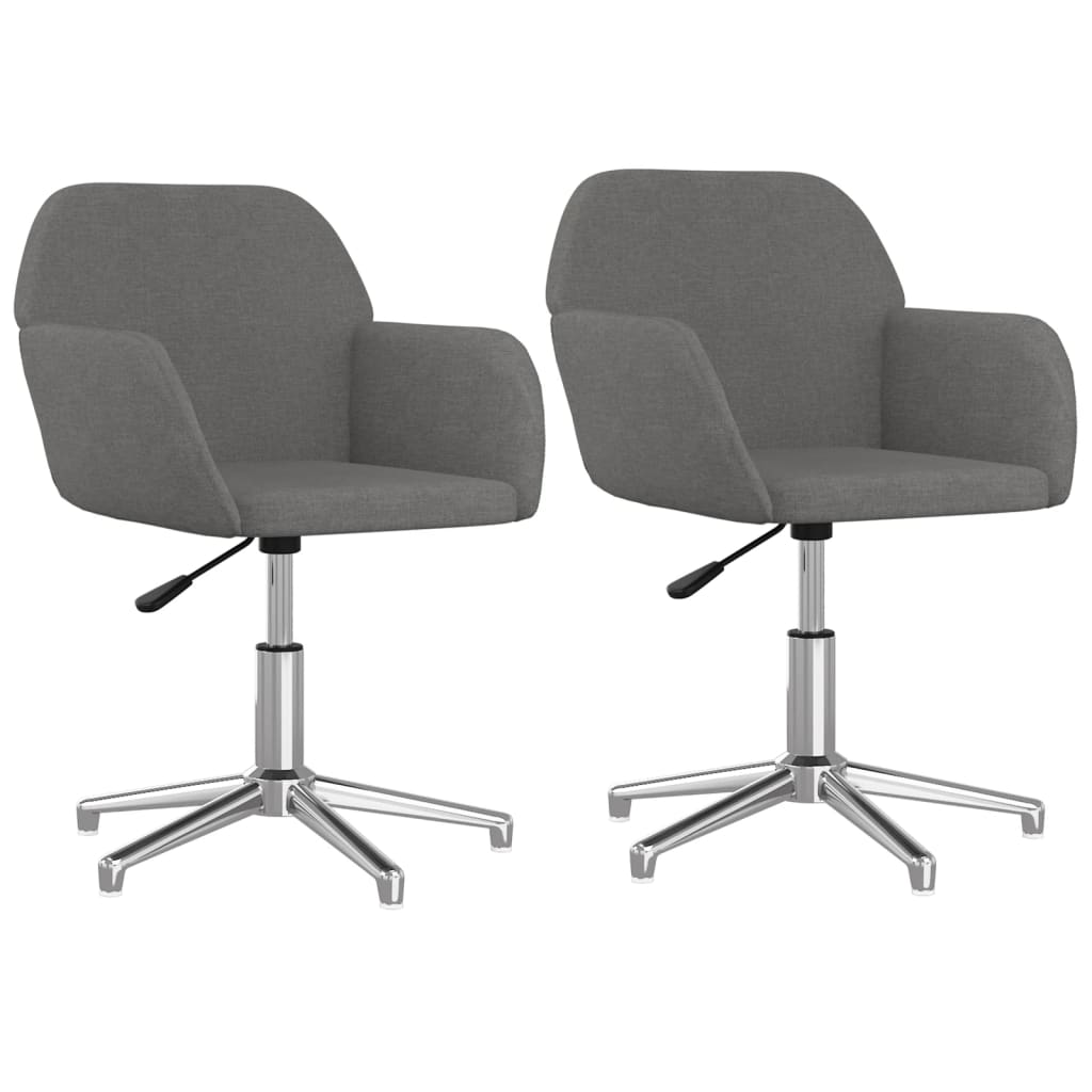 Eetkamerstoelen Draaibaar 2 St Stof Lichtgrijs