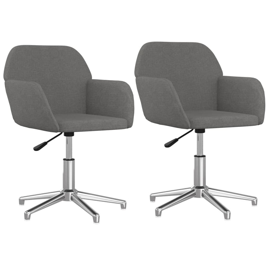 Eetkamerstoelen Draaibaar 2 St Stof Lichtgrijs