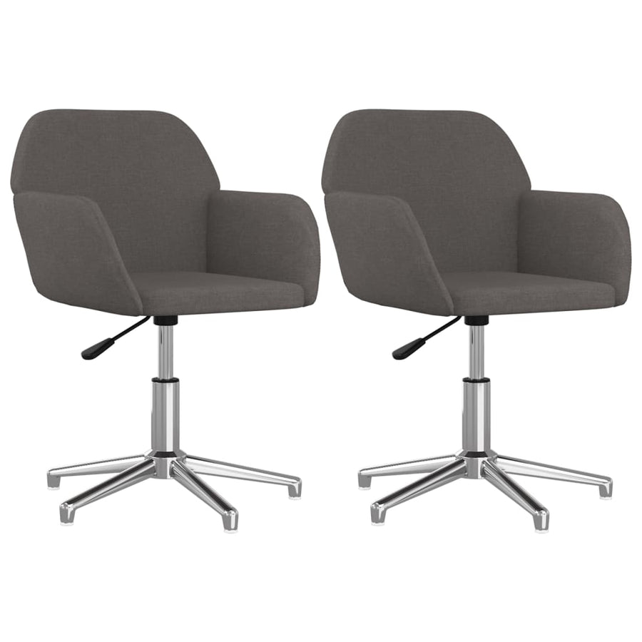 Eetkamerstoelen Draaibaar Stof Donkergrijs