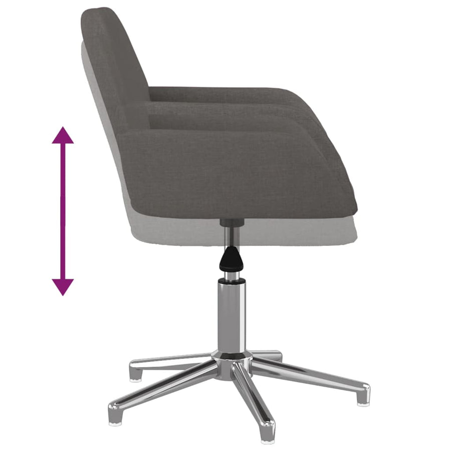 Eetkamerstoelen Draaibaar Stof Donkergrijs