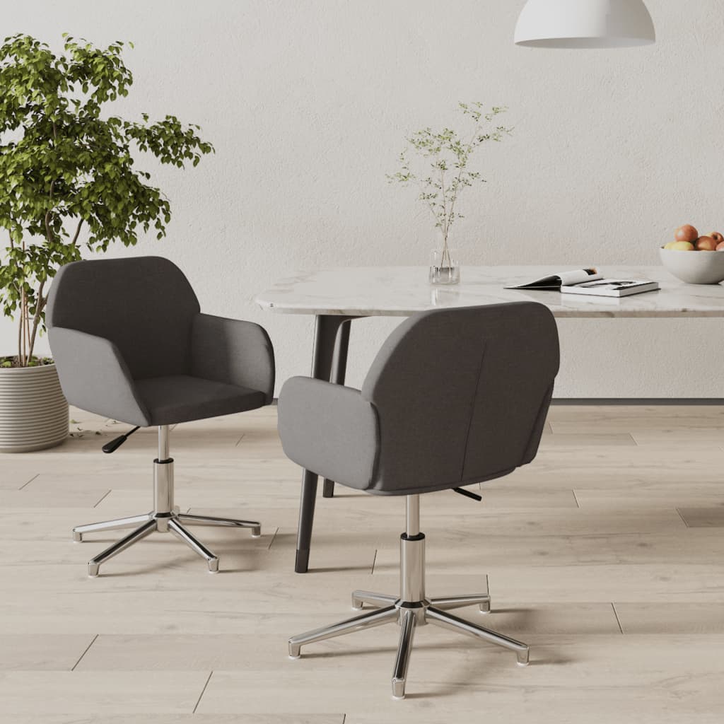 Eetkamerstoelen Draaibaar Stof Donkergrijs