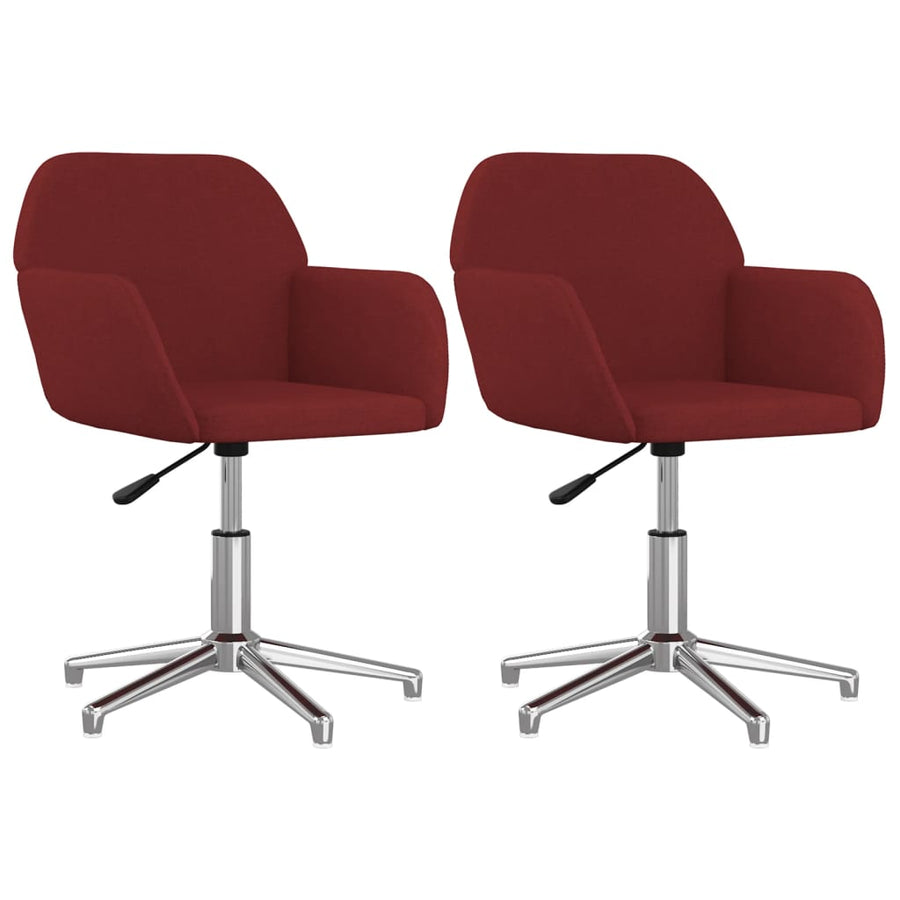 Eetkamerstoelen Draaibaar 2 St Stof Wijnrood