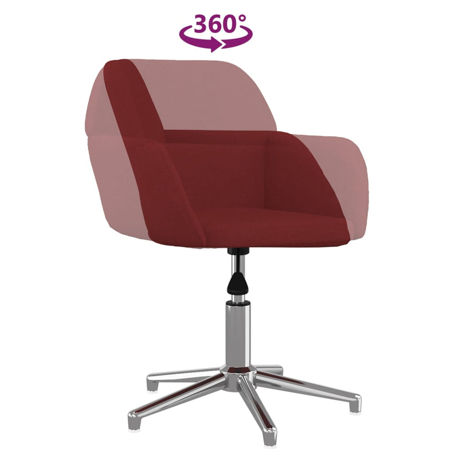 Eetkamerstoelen Draaibaar 2 St Stof Wijnrood