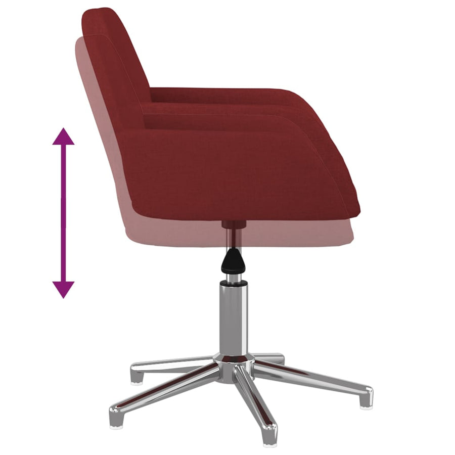 Eetkamerstoelen Draaibaar 2 St Stof Wijnrood