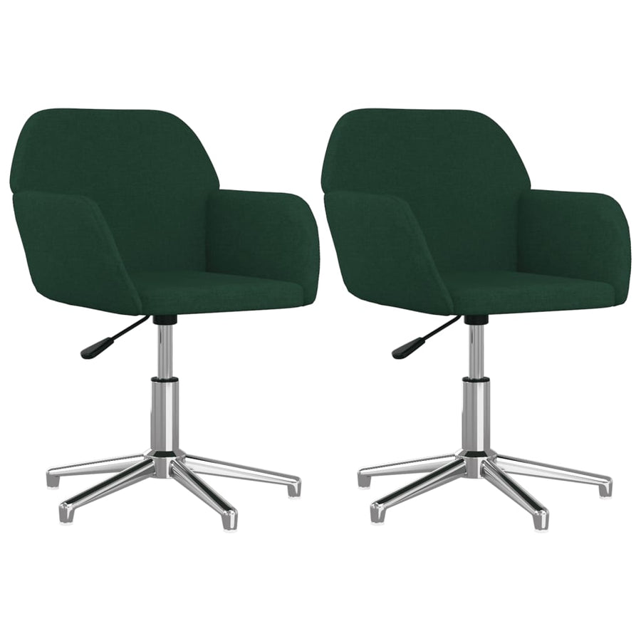 Eetkamerstoelen Draaibaar Stof Donkergroen