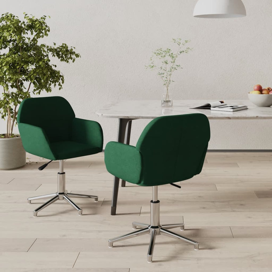 Eetkamerstoelen Draaibaar Stof Donkergroen
