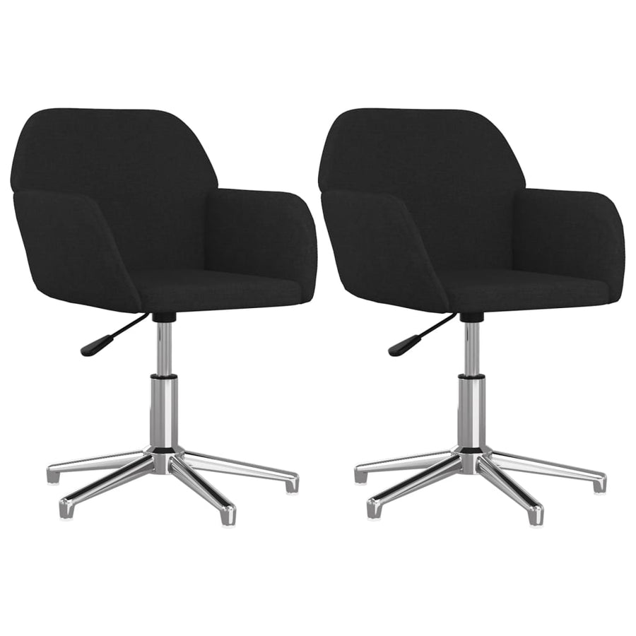 Eetkamerstoelen Draaibaar Stof Zwart