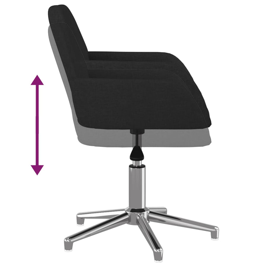 Eetkamerstoelen Draaibaar Stof Zwart