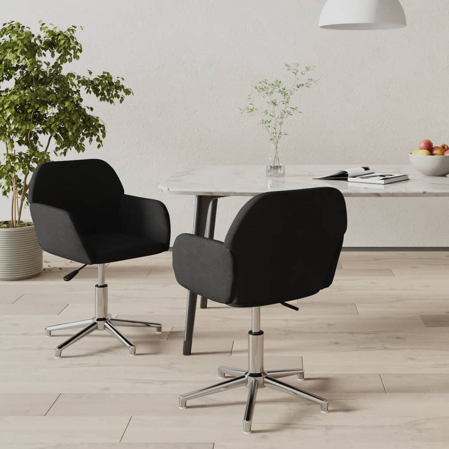 Eetkamerstoelen Draaibaar Stof Zwart