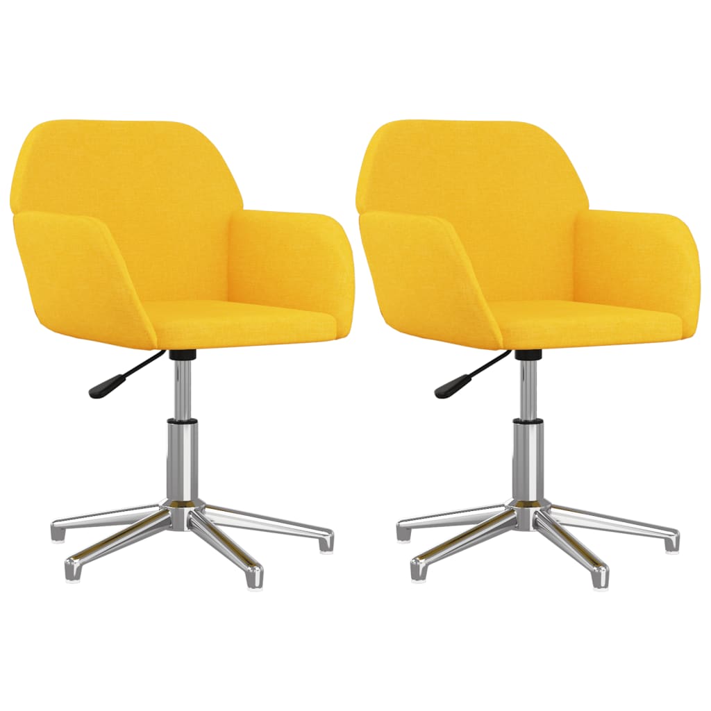 Eetkamerstoelen Draaibaar Stof Mosterdgeel