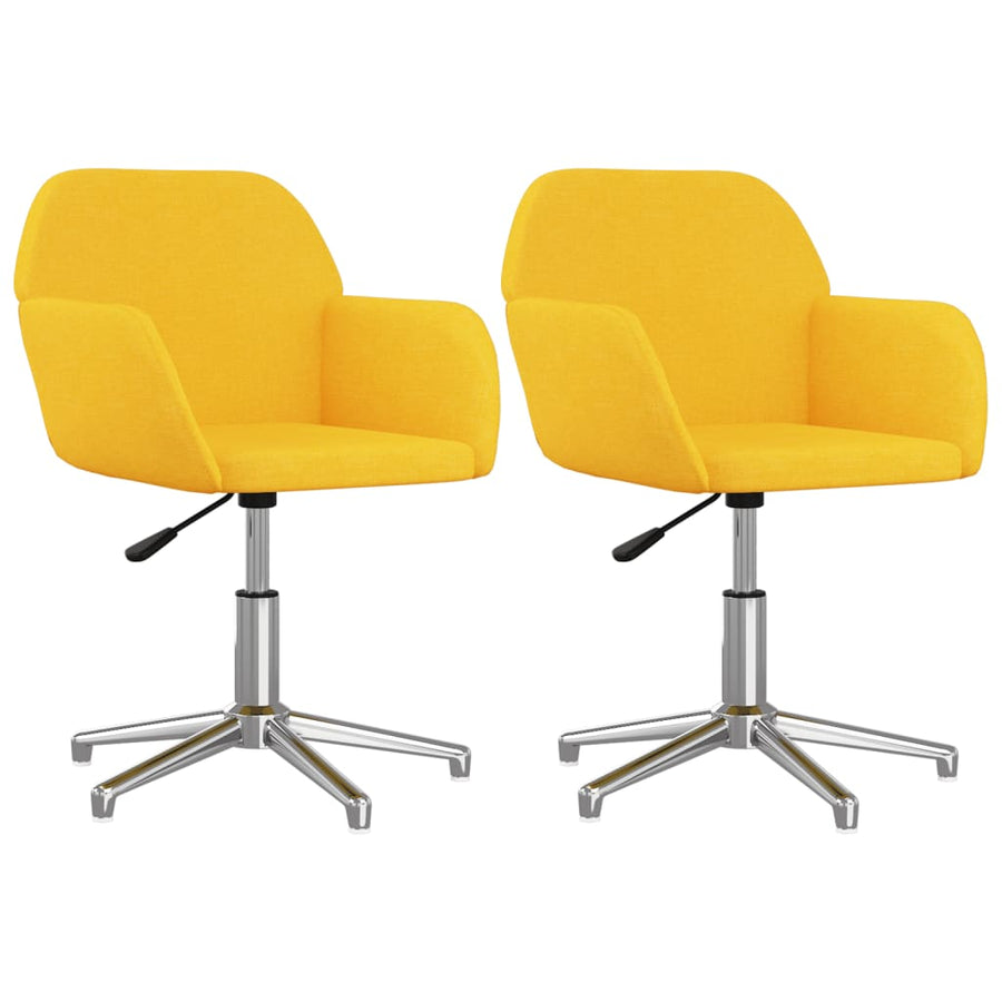Eetkamerstoelen Draaibaar Stof Mosterdgeel