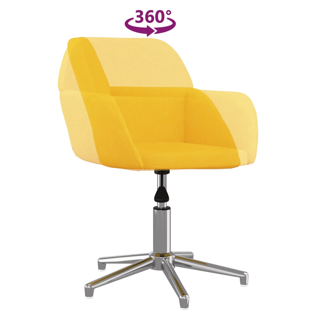 Eetkamerstoelen Draaibaar Stof Mosterdgeel