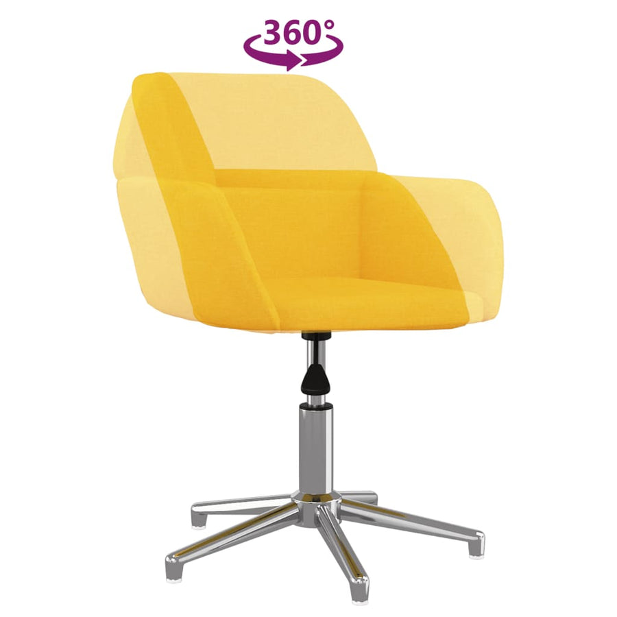 Eetkamerstoelen Draaibaar Stof Mosterdgeel