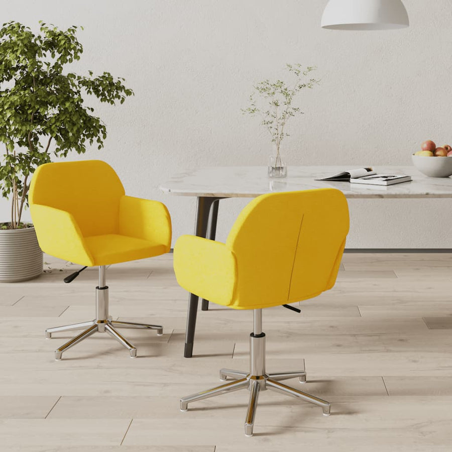 Eetkamerstoelen Draaibaar Stof Mosterdgeel