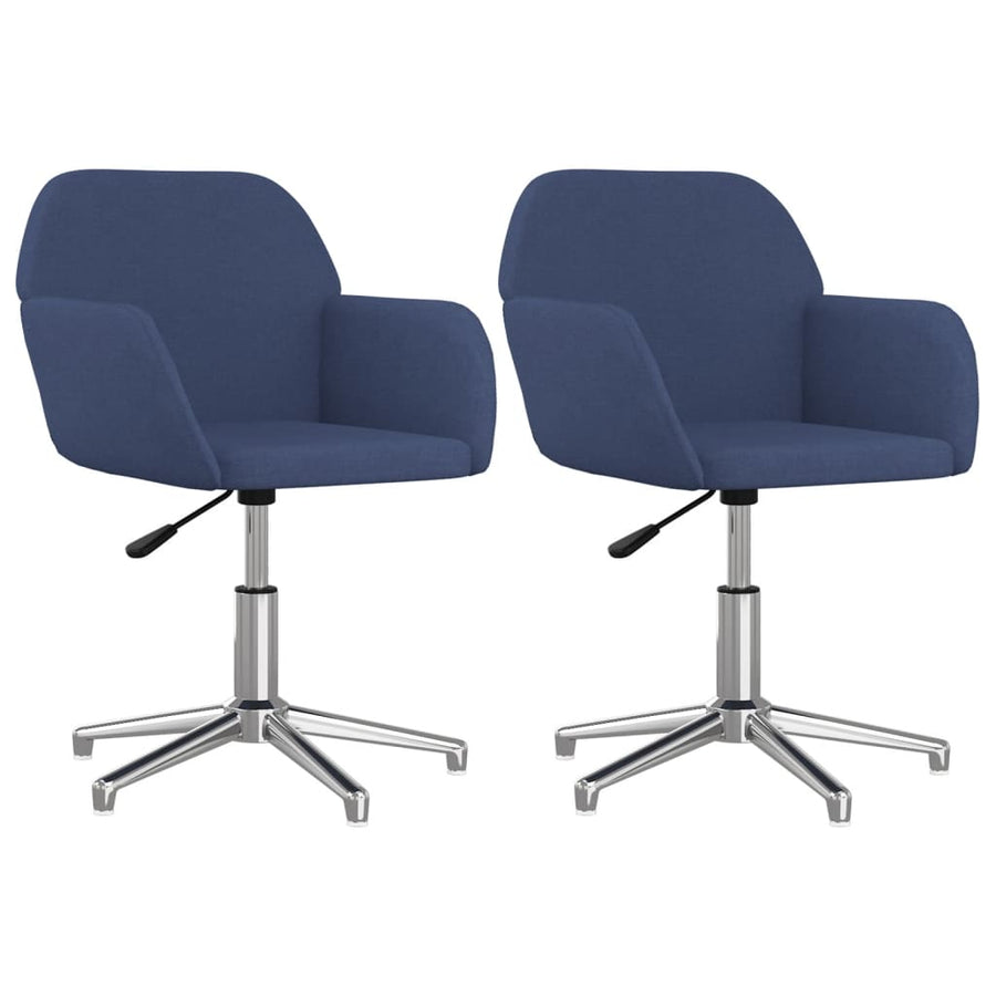Eetkamerstoelen 2 st draaibaar stof blauw