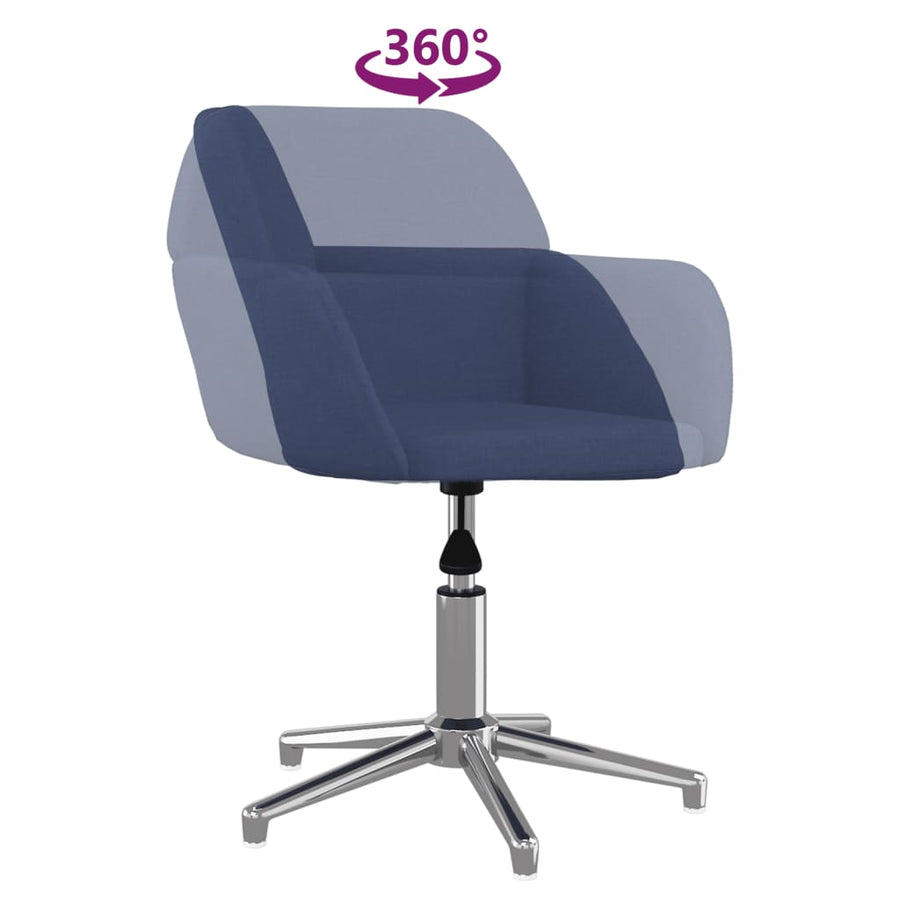 Eetkamerstoelen 2 st draaibaar stof blauw