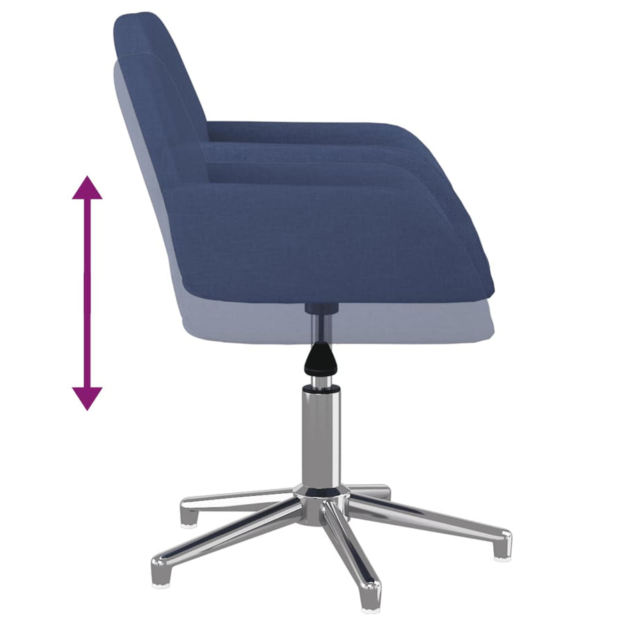Eetkamerstoelen 2 st draaibaar stof blauw