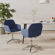 Eetkamerstoelen 2 stuks draaibaar stof blauw