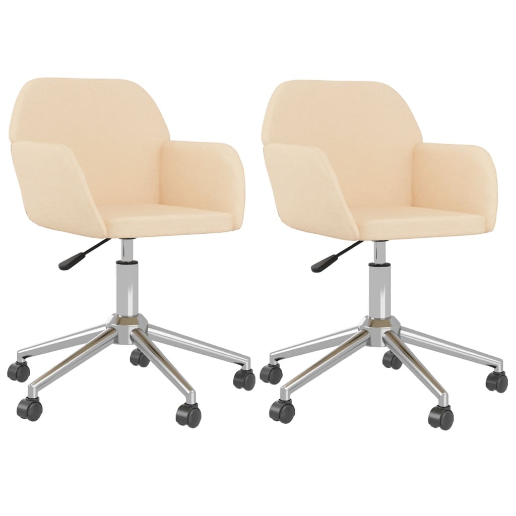 Eetkamerstoelen Draaibaar Stof Kleurig Crème