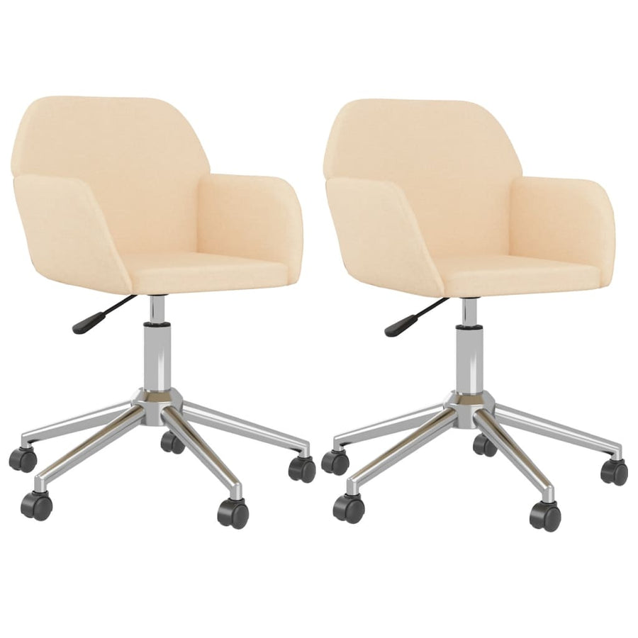 Eetkamerstoelen Draaibaar Stof Kleurig Crème