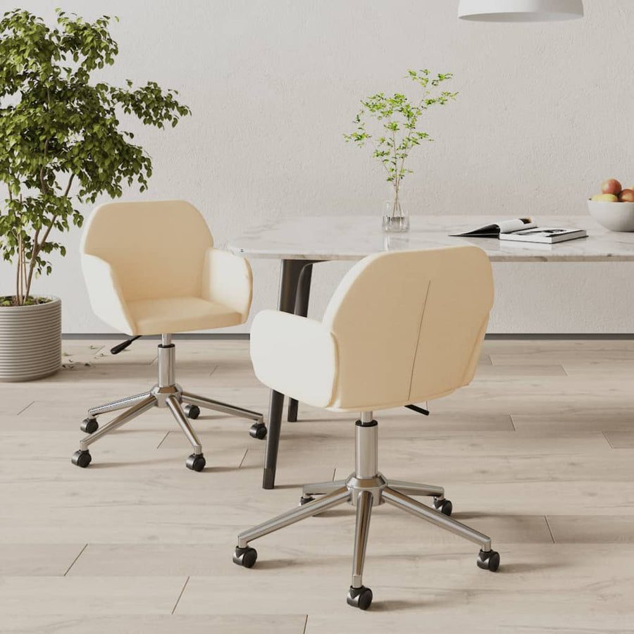 Eetkamerstoelen Draaibaar Stof Kleurig Crème