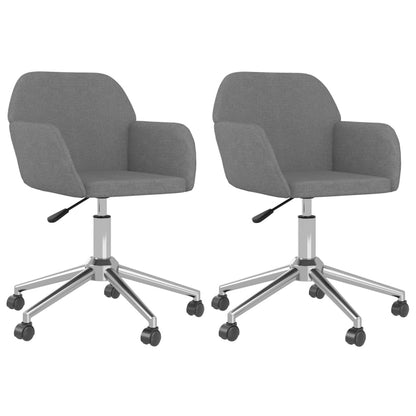 Eetkamerstoelen Draaibaar Stof Lichtgrijs