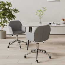 Eetkamerstoelen Draaibaar Stof Lichtgrijs