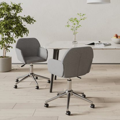 Eetkamerstoelen Draaibaar Stof Lichtgrijs