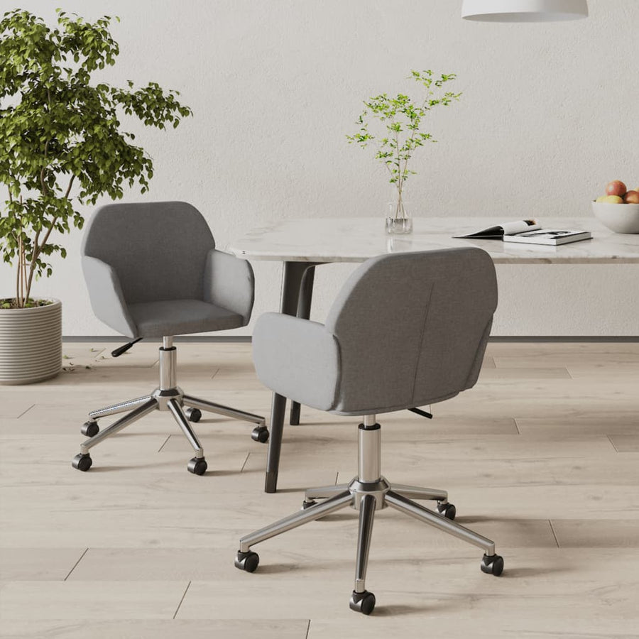 Eetkamerstoelen Draaibaar Stof Lichtgrijs