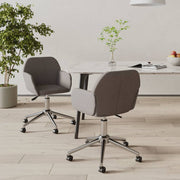 Eetkamerstoelen draaibaar 2 st donkergrijs stof