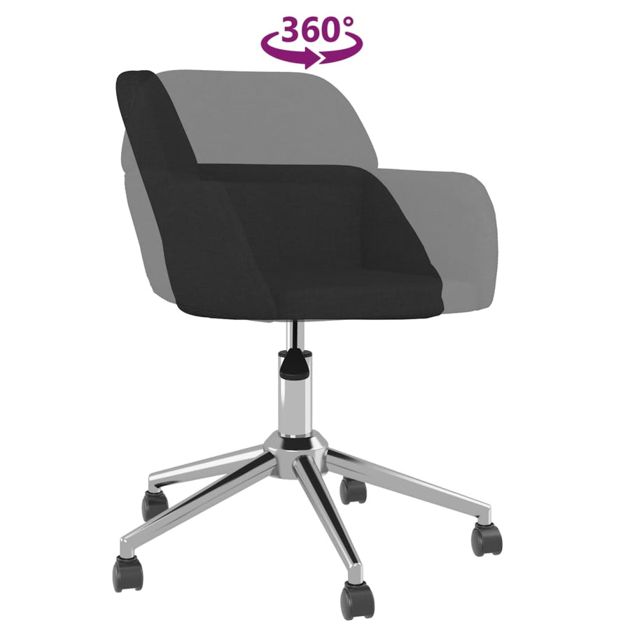 Eetkamerstoelen draaibaar 2 st stof zwart