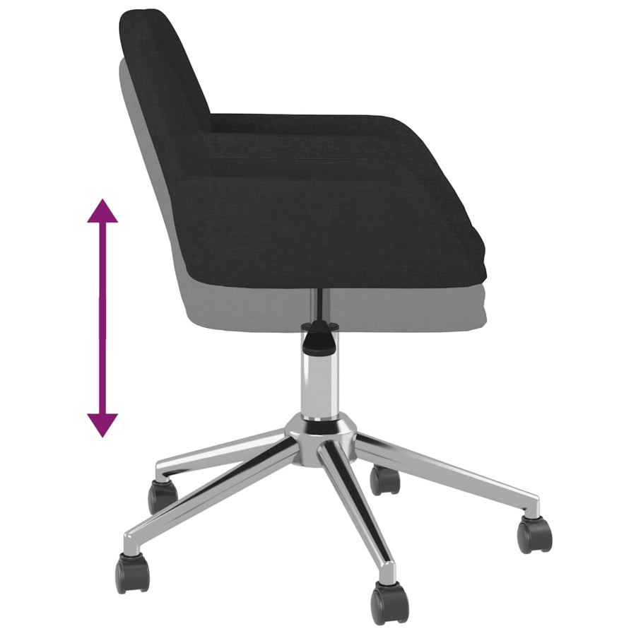 Eetkamerstoelen draaibaar 2 st stof zwart