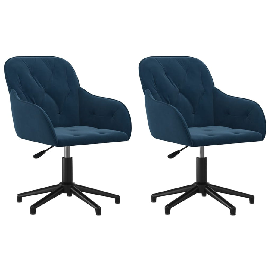 Eetkamerstoelen Draaibaar 2 St Fluweel Blauw