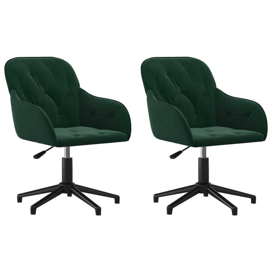 Eetkamerstoelen draaibaar 2 st fluweel donkergroen
