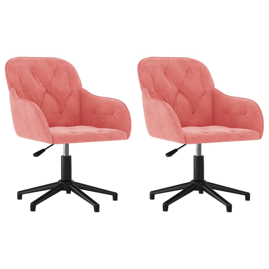 Eetkamerstoelen draaibaar 2 st fluweel roze