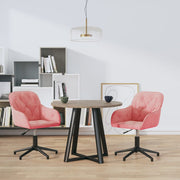 Eetkamerstoelen draaibaar 2 st fluweel roze 56x61.5x(72-80)cm
