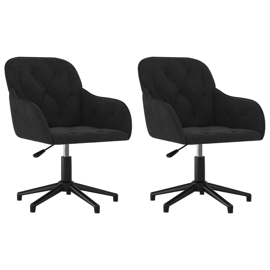 Eetkamerstoelen Draaibaar 2 St Fluweel Zwart