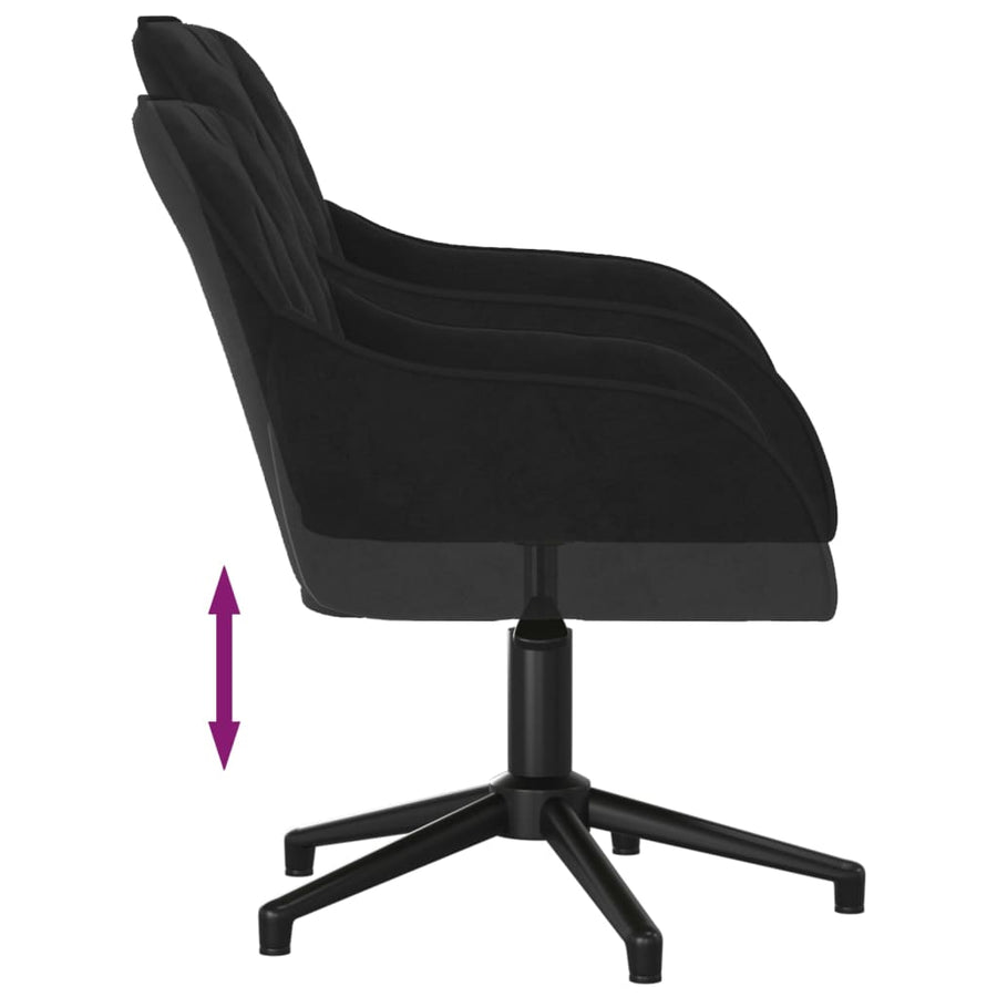 Eetkamerstoelen Draaibaar 2 St Fluweel Zwart