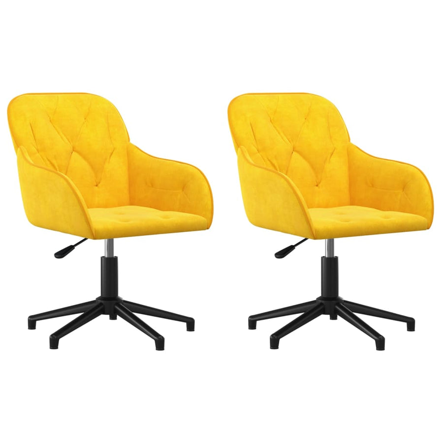 Eetkamerstoelen draaibaar 2 st fluweel geel