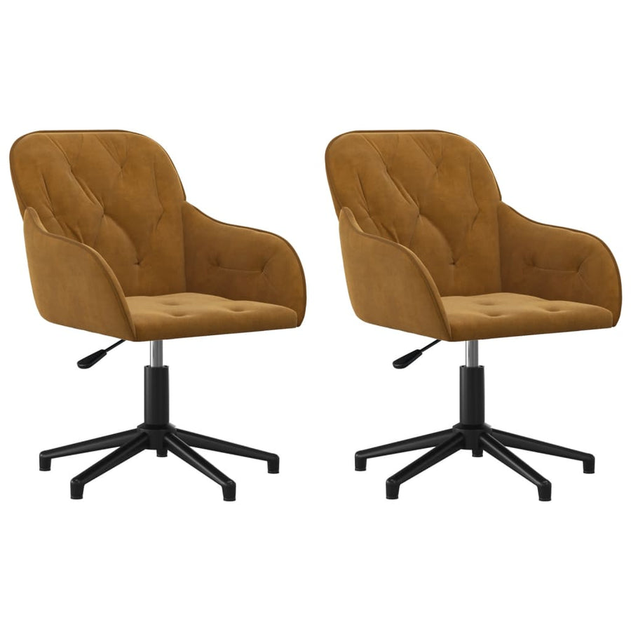 Eetkamerstoelen Draaibaar 2 St Fluweel Bruin