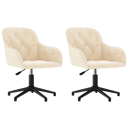 Eetkamerstoelen draaibaar 2 st fluweel crèmekleurig