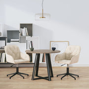 Eetkamerstoelen draaibaar 2 st fluweel crèmekleurig 56x61.5x(72-80)cm