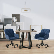 Eetkamerstoelen draaibaar 2 st fluweel blauw 56x61x(78-86) cm